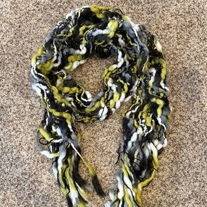 BKE Multicolor Knit Scarf in Black, White, and Yellow